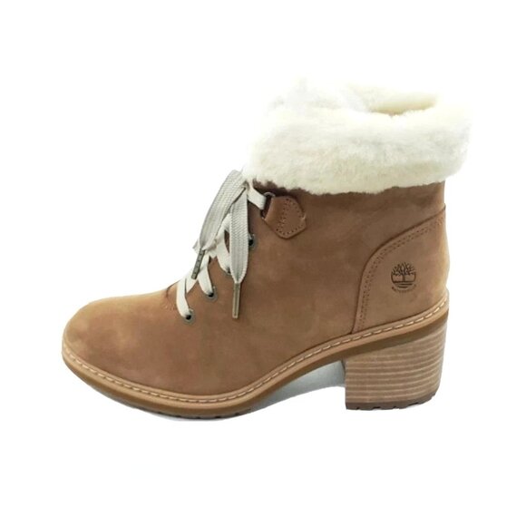 Timberland Sienna High Waterproof Tan Nubuck Leather Ankle Boots Womens US 7 - Picture 1 of 11